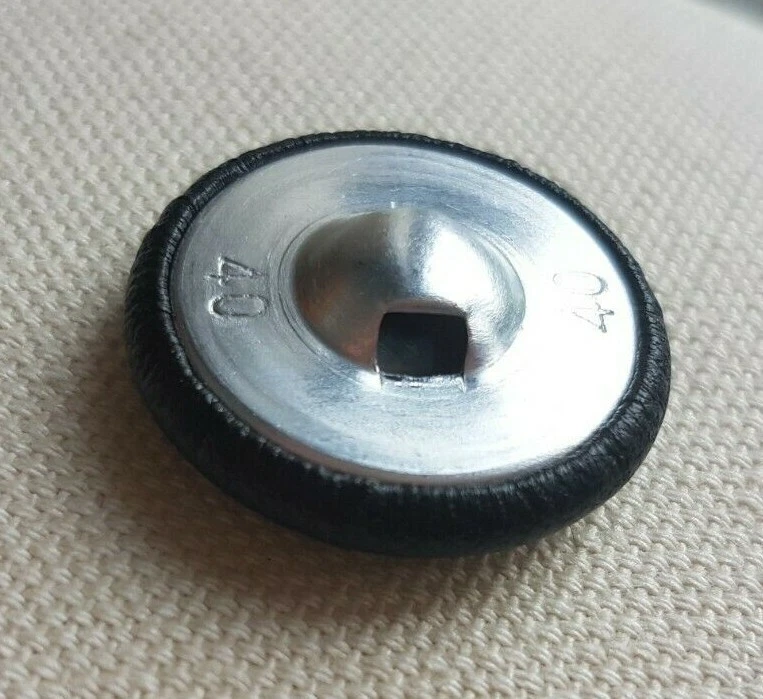 BLACK LEATHER ROUND BUTTONS – SHANK, 11MM 15MM 20MM 25MM 32MM RETRO VINTAGE UK - Image 2 of 4