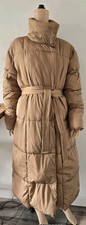 Lipsy Women's Camel High Neck Waisted Duvet Puffer Size 18 Rrp£105