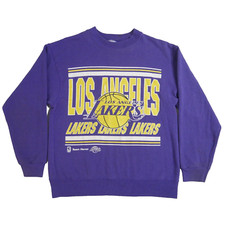 Los Angeles LA Lakers NBA Med Sweatshirt Vintage Y2k Purple Hanes Activewear Tag