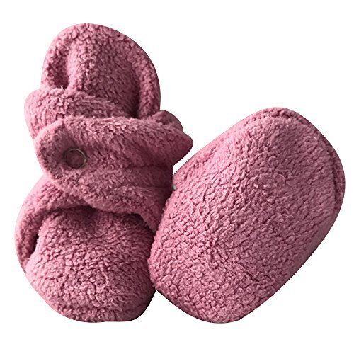 Soft Plush Pink Fleece Infant Soft Baby Cotton Booties. Ships from WA - Bild 2 von 4