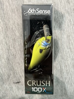 6th Sense Crush 100 X  Crankbait  5/8 oz  68mm 2 -5  Green Pumpkin Gill