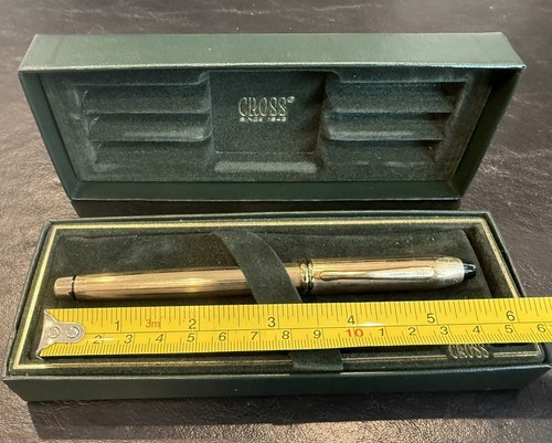 CROSS TOWNSEND 10K Gold Filled FOUNTAIN PEN w/14K Gold Medium Nib With Box - Picture 16 of 20