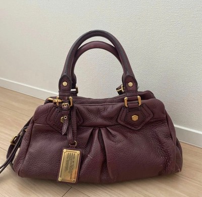 Marc Jacobs Classic Q Baby Groovy 2WAY Bag Shoulder Handbag Purple Brown