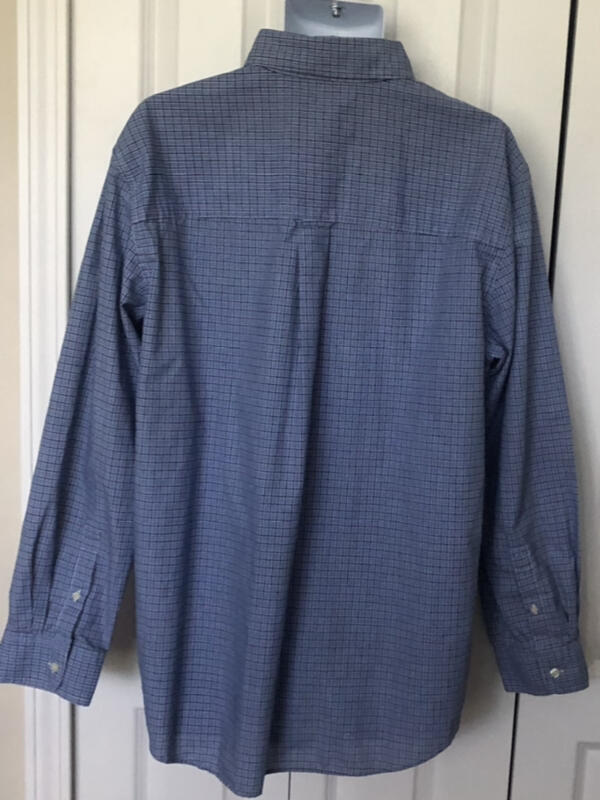 CHAPS  EUC Blue White Plaid Button-down Easy Care… - image 4