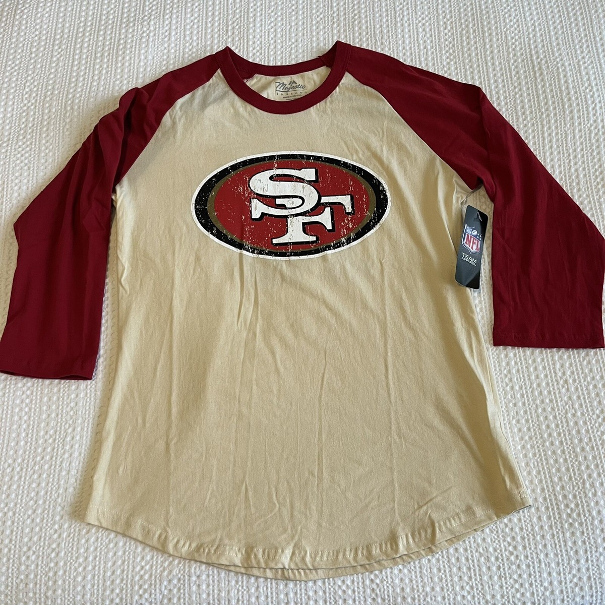 シ*)様 Buffaloes ユニフォーム クリーム色/赤 Mens Majestic Threads Garoppolo Cream Shirt San Francisco 49ers 3