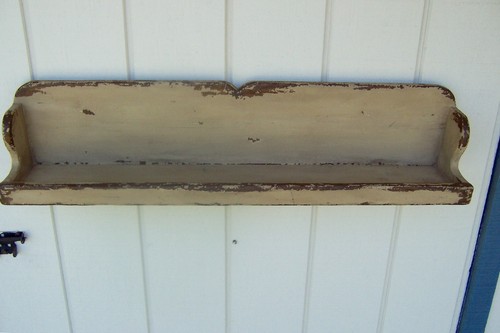 PRIMITIVE RUSTIC PAINTED COUNTRY PLATE DISPLAY BOWL WAL SHELF FARMHOUSE SHELVES - Picture 10 of 12