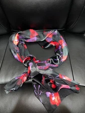 Red Hat Society Scarf (black with red hat design)