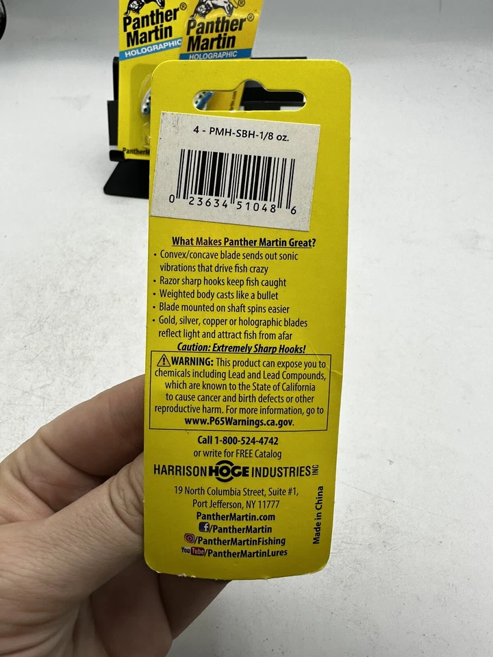3 Señuelos Panther Martin Trucha Spinners 1/8oz Hoja Plata Talla 4 Azul Manchas Negras Foto 4 de 4
