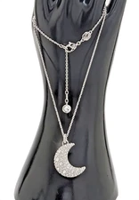 NEW 100% Authentic SWAROVSKI White Pave Shine Moon Luna Pendant Necklace 5666181