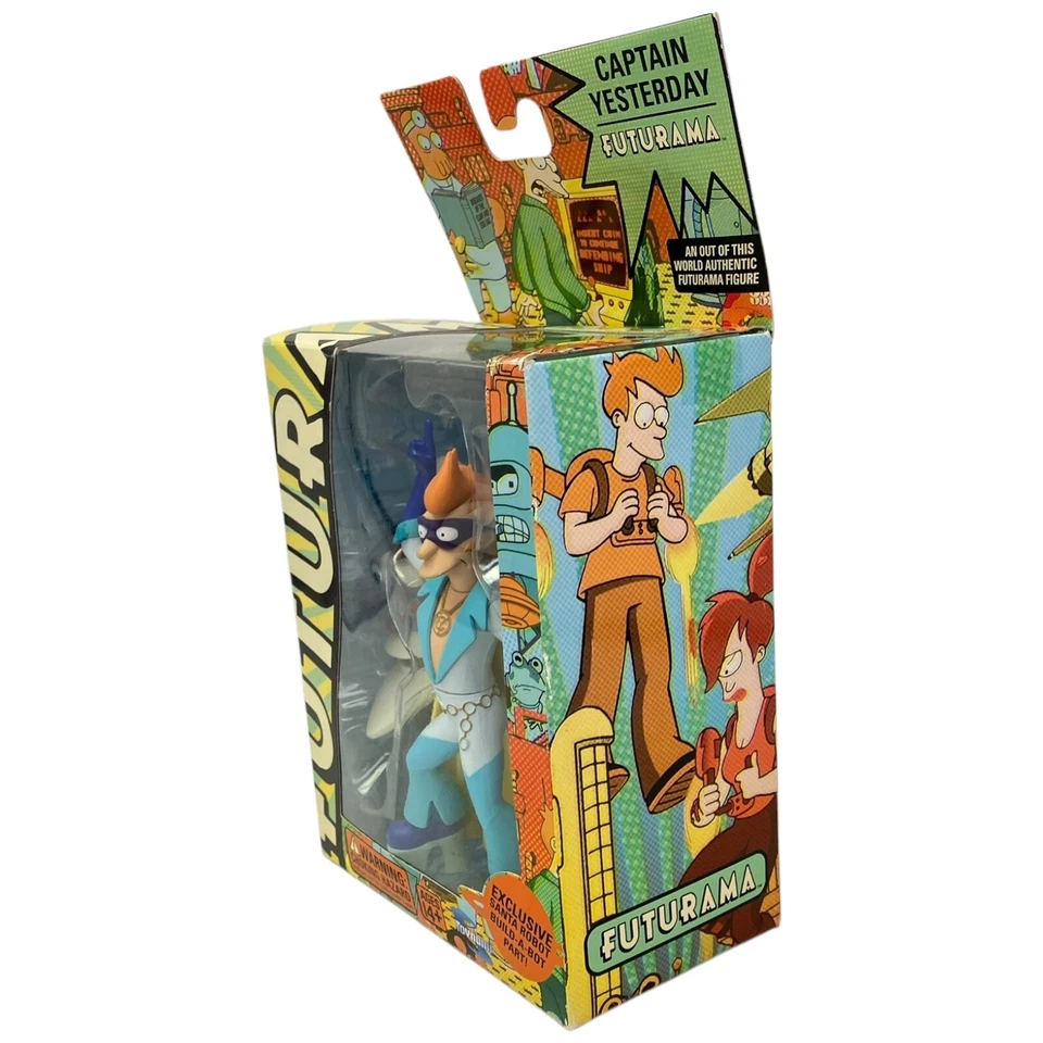Figura de acción Futurama Captain Yesterday con caja Santa Robot BAF Toynami 2008 Foto 2 de 4