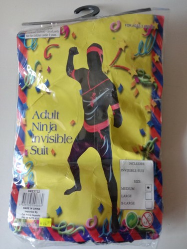 ADULT NINJA INVISIBLE COSTUME (Medium) - Picture 2 of 5