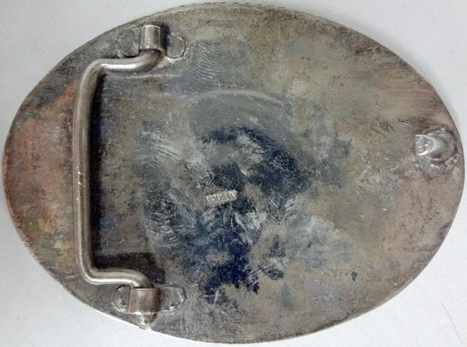 Hebilla de cinturón antigua de acero inoxidable con cabeza de caballo/herradura de colección hecha en México! Foto 2 de 4