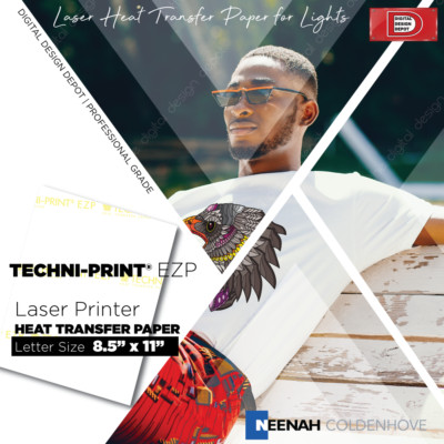 Heat Transfer Paper Techni Print EZP Laser  for Light 8.5''x11'' (10 sheets ) 