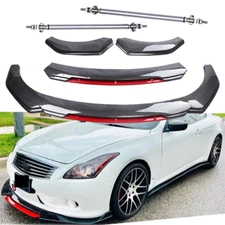 Front Bumper Lip Spoiler Splitter Strut Rods Carbon Fiber For Hyundai Veloster