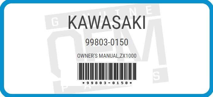 Kawasaki OEM Owner's Manual ZX1000Y (2021) 99803-0150 | eBay