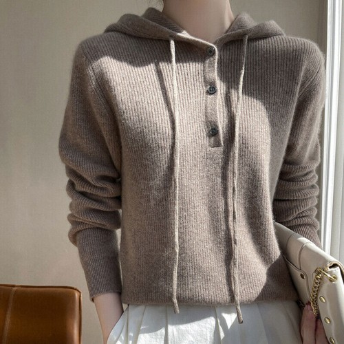 Hooded Cashmere Sweater Women Cashmere 