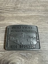 VINTAGE 1989 OLYMPIC SHOOTING TEAM/CENTER U.S.A. SPONSOR BELT BUCKLE Bin 46