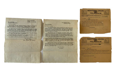 WW1 Letters Father Sons Death 1918 Agronne France Ewing E Booth w/1921 Telegrams