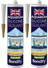 Aquarium Silicone Sealant Clear, Fish Safe Adhesive, 2 PCs x 9.5fl oz 100 So...