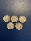 Lot Of 5 90% Silver Mercury Dimes.  Mixed Dates and mint marks!