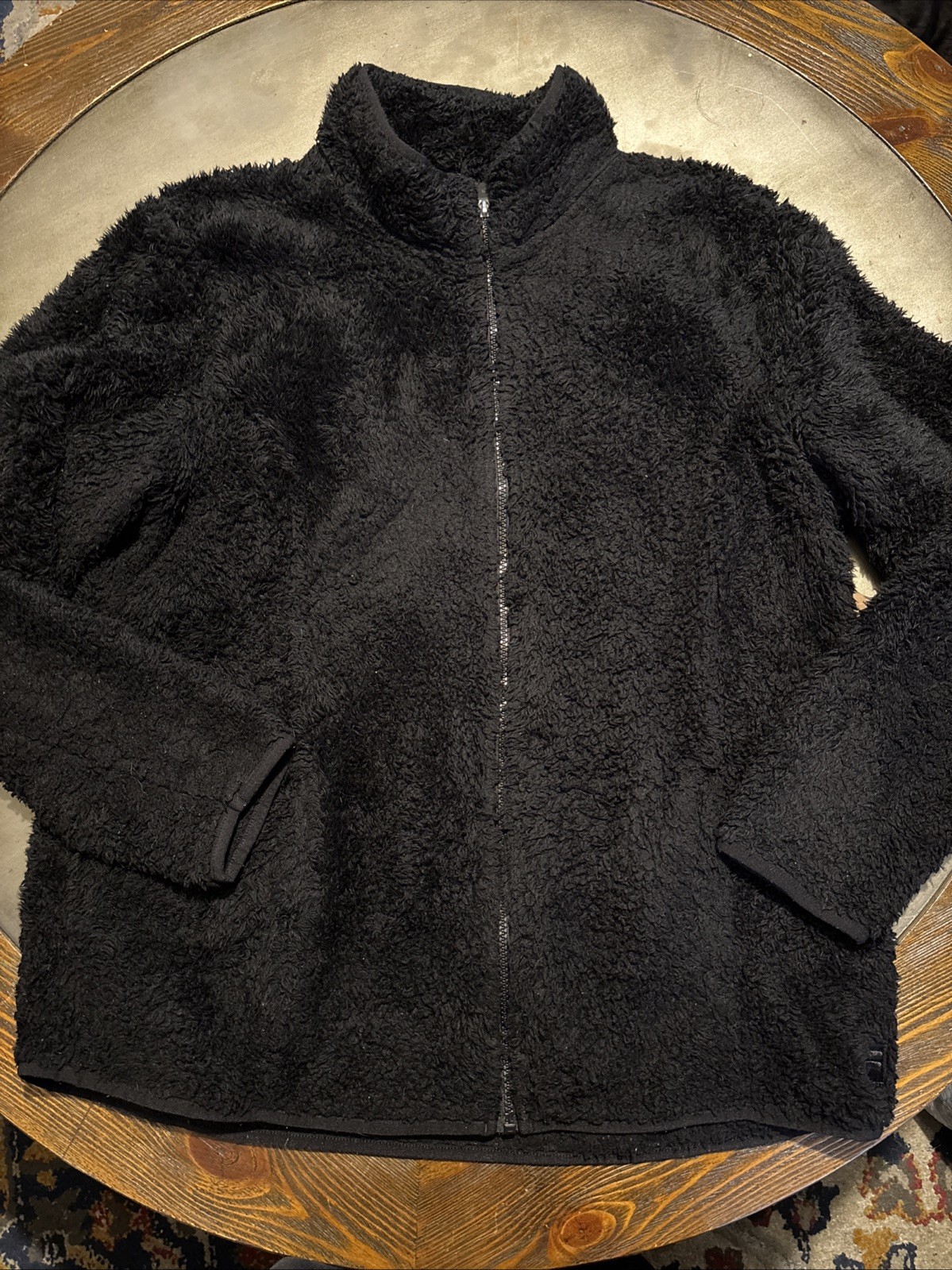 Giacca sherpa in pelliccia sintetica nera Fila Sport taglia XL