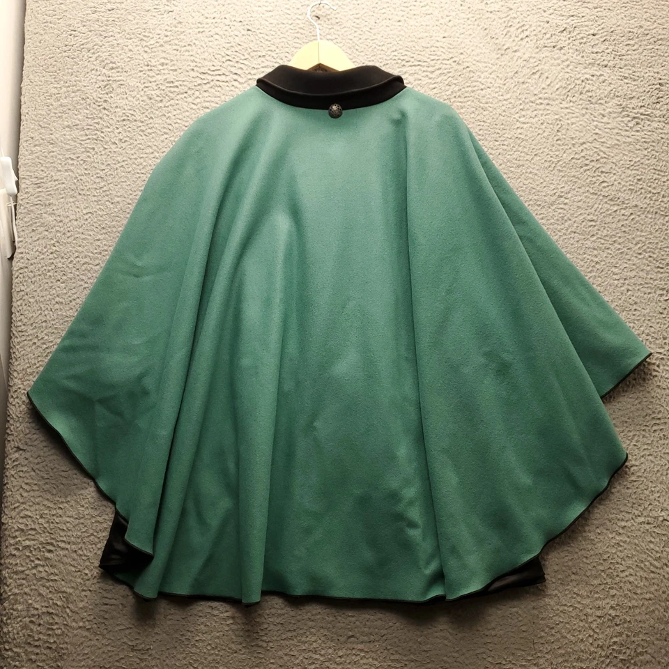 Suéter con Capa de Lana Debra Murray De Colección Para Mujer Talla Única Verde Rana Botón Delantero Foto 2 de 4