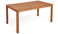 Luana Rectangular Garden Table Light Wood Parasol Hole FSC