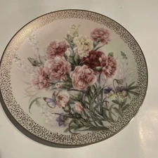 Carnation Serenade by Lena Liu Symphony of Shimmering Beauty 1992 Plate #7544A