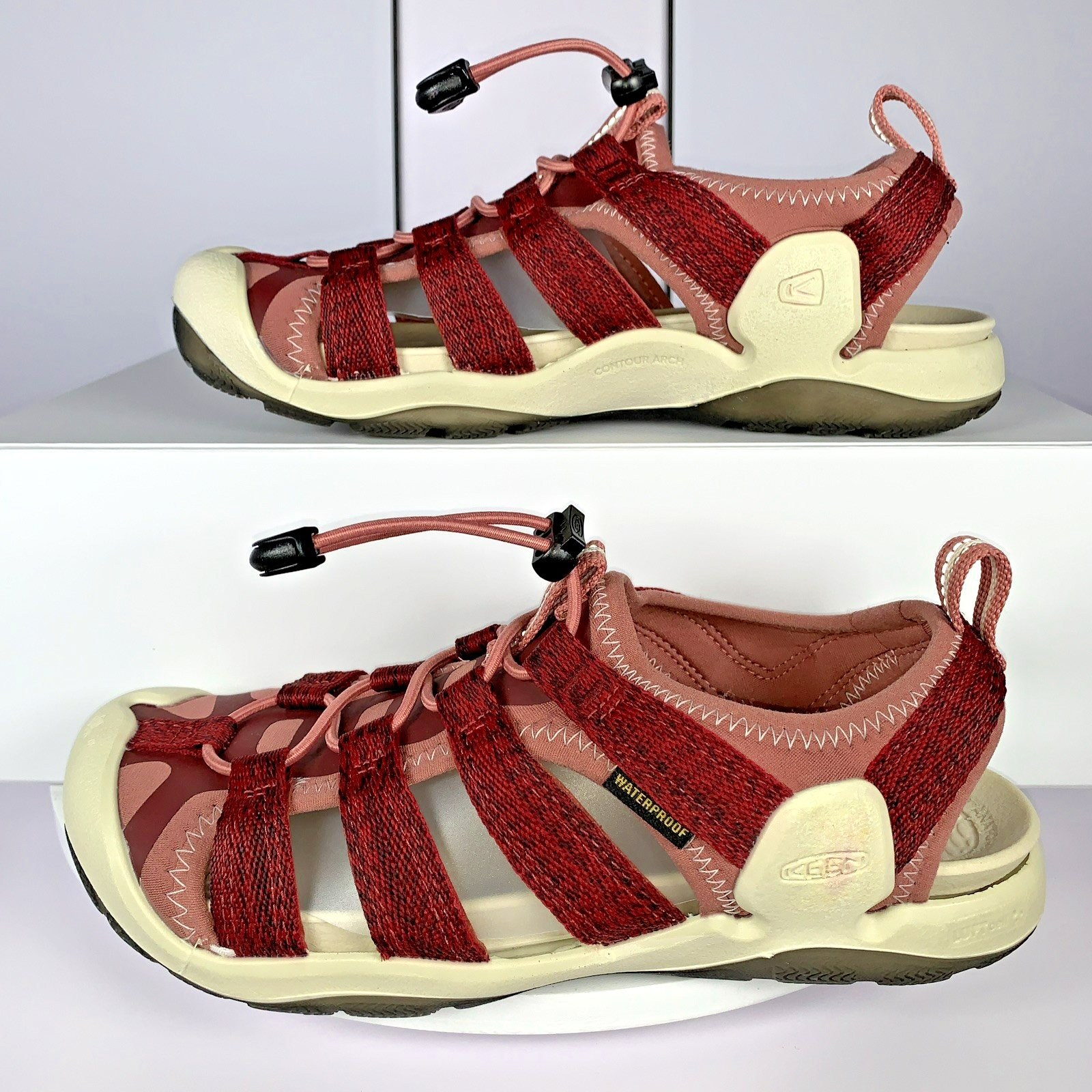 Keen Donna CNX II Sandali Outdoor Rosso Escursionismo Scarpe Sport Acquatici TG 7 NUOVI $140