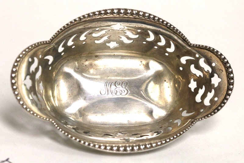 Antique Sterling Silver TIffany & Co Pierced Nut Dish 36.2g Candy Trinket Bowl