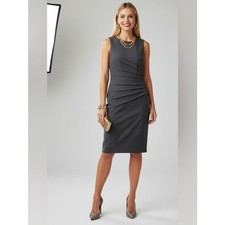 Ivanka Trump Dress Women's Sz 8 DARK GRAY Sheath Sleeveless Career Office City