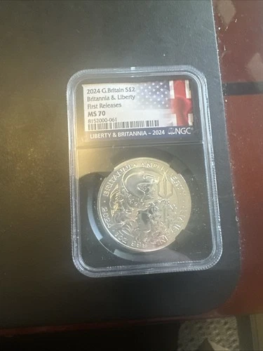 2024 Great Britain "Britannia & Liberty" Silver 1 oz, NGC MS70 First Releases