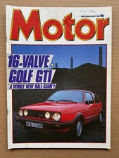 VW GOLF GTi MOTOR MAGAZINE JUNE 12 1985 -GOLF GT! cover with more inside  + rove