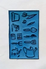 Vintage Garden Themed Rubber Stamp