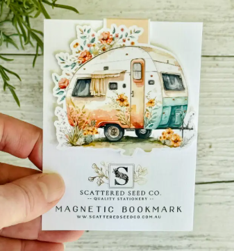 Vintage Caravan Magnetic Bookmark - Cream - Bild 1 von 1