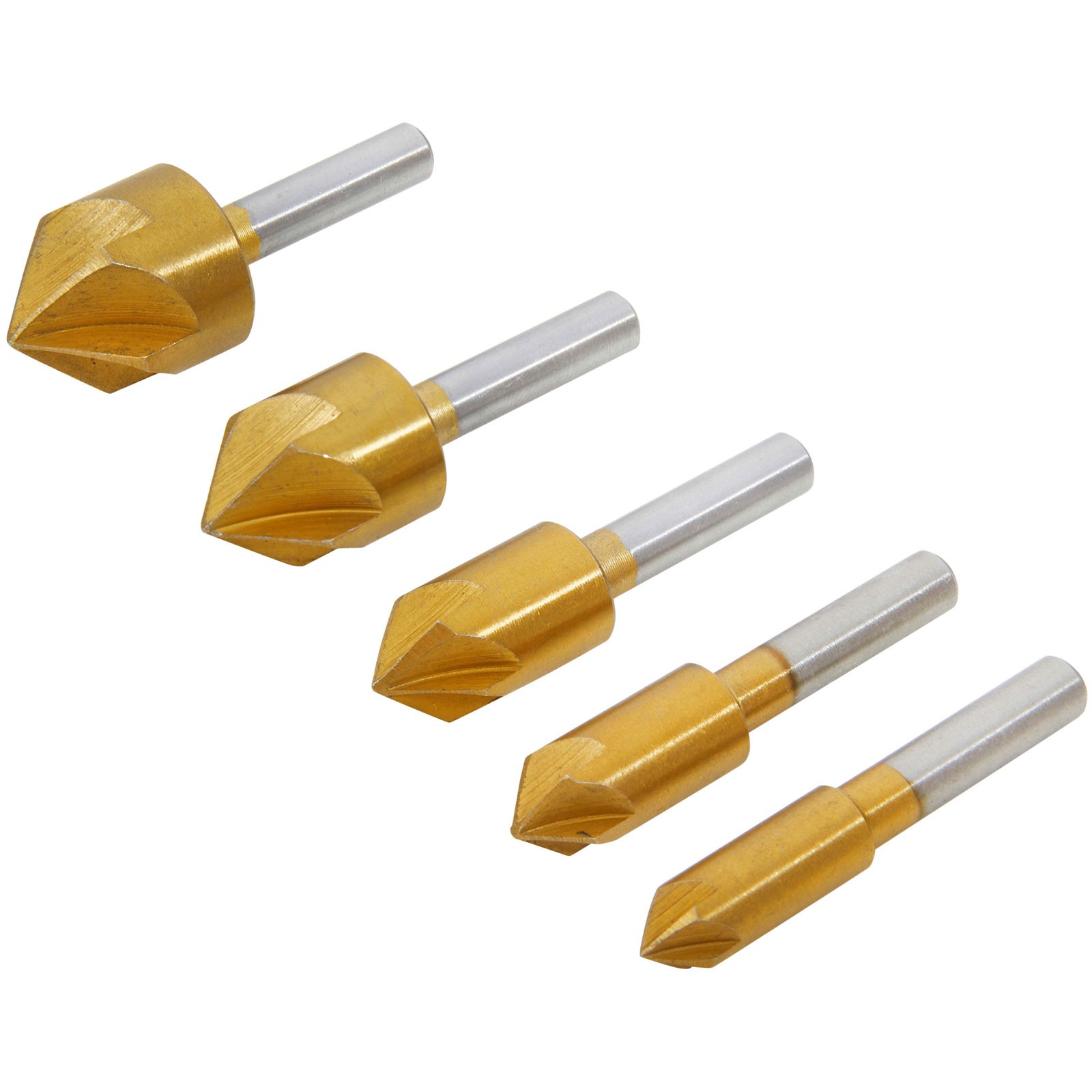BlueSpot Tools HSS Titanium Countersink Bit Set, 5 Piece