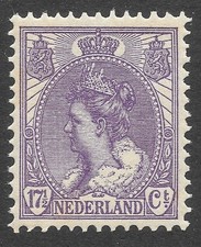 MNH 1906 Netherlands  Queen Wilhelmina 17.5c Postage Stamp, Scott #71**