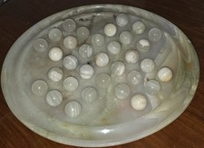 Handgefertigtes Solitär Spiel Heller Onyx Marmor 25 cm aus Pakistan 