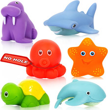 Mold-Free Sea Animal Bath Toys for Toddlers 1-3, No Holes, No Mold