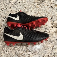 Nike Tiempo Legend 7 Club FG Soccer Cleats Black/Red AO2597-006 Mens Size 6