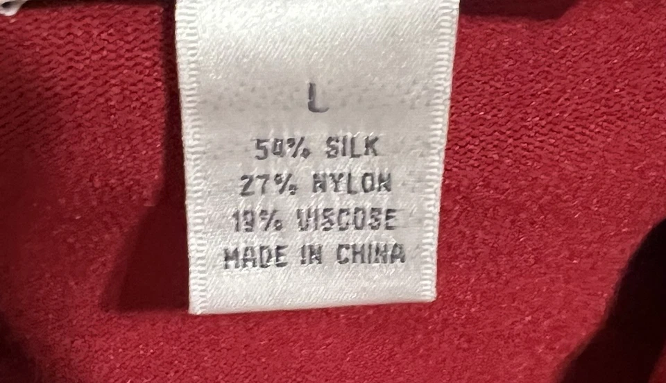 Women’s large mock neck lay button accent sweater red vintage 80S Retro R - Image 4 of 4