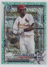 2021 Bowman Chrome Prospects Aqua Shimmer Refractor 6/125 Jordan Walker 0fa7