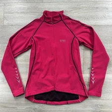 Gore Bike Wear Jacket Women Large Pink Full Zip Long Sleeve Performance Stretch
