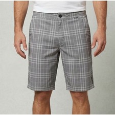 Hurley Mens Size 28 Gray Plaid Board Shorts Polyester
