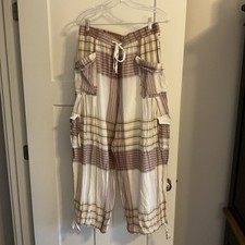 Free People Crafted Cargo Pants PINK Combo Medium Tan NWOT