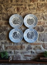 Lot de 4 Assiettes Parlantes Anciennes Jeanne d'Arc/Faïence DIGOIN SARREGUEMINES