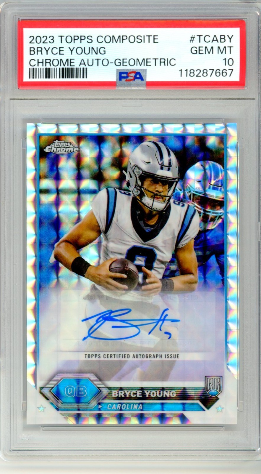 2023 Topps Composite BRYCE YOUNG Chrome Geometric Ref AUTO Autograph PSA 10