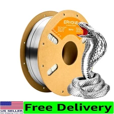 Silk PLA Filament for 3D Printers - 1.75mm, 1kg Silk Silver - High Gloss Finish