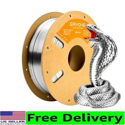 Silk PLA Filament for 3D Printers - 1.75mm, 1kg Silk Silver - High Gloss Finish