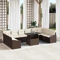 Garten Sofa Set 11 Teile Beige Rattan Garten Sofa Set